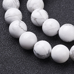 天然石ビーズ連売り  天然ハウライトラウンドビーズ  ホワイト  4mm  穴：0.8mm  約85~86個/連  15~16インチ&nbsp;GSR4mmC015
