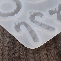 クリスマス DIY キャンドル作り  レジン型  UVレジン用  エポキシ樹脂工芸品作り  ホワイト  混合図形  110x140x5mm&nbsp;AJEW-U017-08C
