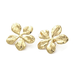 イオンプレーティング（IP）304ステンレススチールスタッドピアス  花  18KGP本金メッキ  35.5x41mm&nbsp;EJEW-C082-04B-G