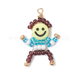 Glass Seed Beaded Human Charms&nbsp;PALLOY-MZ00969