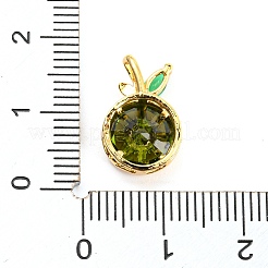 Brass Pave Cubic Zirconia Pendants&nbsp;KK-Q794-01D-G