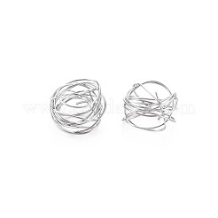 変色しない304ステンレススチールビーズ  ワイヤー包まれた  中空  ラウンド  ステンレス鋼色  8.5~9.5mm&nbsp;STAS-S117-024A