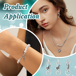 4Pcs 925 Sterling Silver S-Hook Clasps&nbsp;STER-BC0004-03A