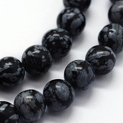 Natural Snowflake Obsidian Beads Strands&nbsp;X-G-I199-36-10mm