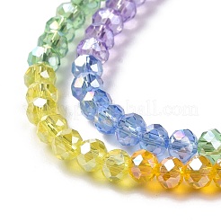 Transparent Electroplate Glass Beads Strands&nbsp;GLAA-E036-02