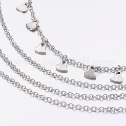Tarnish Resistant 316 Surgical Stainless Steel Tiered Necklaces&nbsp;NJEW-JN01951