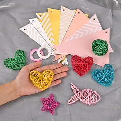 11Pcs Wicker Rattan Ornaments&nbsp;AJEW-CJ0001-21