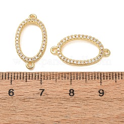 Brass Micro Pave Clear Cubic Zirconia Connector Charms&nbsp;CU-CBA4579-12G
