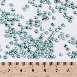MIYUKIラウンドロカイユビーズ  日本製シードビーズ  8/0  （rr3205)マジックエメラルドマリンライニングクリスタル  3mm  穴：1mm  約19000~20500個/ポンド&nbsp;SEED-G008-RR3205