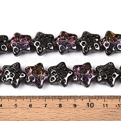 電気メッキ透明ガラスビーズ連売り  スター  カメリア  17~17.5x18~18.5x9~9.5mm  穴：1mm  約40個/連  25.20インチ（64cm）&nbsp;EGLA-N020-02H