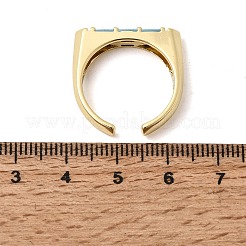 Brass Micro Pave Cubic Zirconia Cuff Open Rings for Women&nbsp;RJEW-L343-02G-01