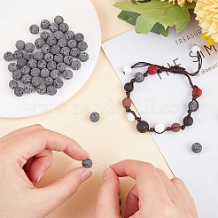 Unwaxed Natural Lava Rock Bead Strands&nbsp;G-F309-8mm