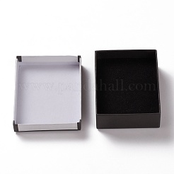 厚紙のジュエリーボックス  内部のスポンジ  ジュエリーギフト包装用  長方形  ホワイト  9x7x2.7cm&nbsp;CON-P008-A02-05