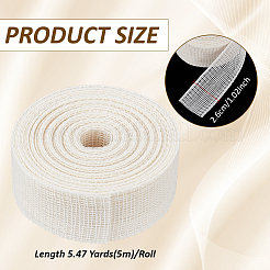 衣服アクセサリー用ポリエステルリボン  ベージュ  1インチ（26mm）  約5.47ヤード（5m）/ロール&nbsp;DIY-WH0666-004A