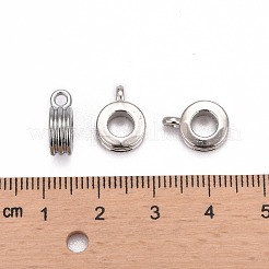 亜鉛合金の欧州ハンガー  カドミウムフリー＆鉛フリー  保釈ビーズ  プラチナカラー  コラム  9x12x4mm  穴：2mm&nbsp;X-MPDL-H119-N