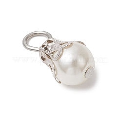 Round Imitation Pearl Acrylic  Pendants&nbsp;PALLOY-JF04002-02