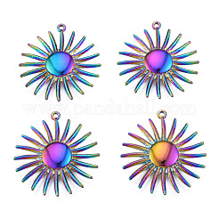 イオンプレーティング（IP）304ステンレスペンダント  花  18KGP本金メッキ  28x26x2.5mm  穴：1.2mm&nbsp;STAS-N098-205M