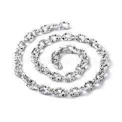 スプレー塗装されたccbプラスチックアズキチェーン  オーバル  ホワイト  25.5x18x6mm  39.37インチ（1m）/連&nbsp;AJEW-JB01047-01