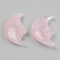 天然マダガスカルバラクォーツビーズ  穴なし/ドリルなし  ムーン  57~62x28~31.5x12.5~13.5mm&nbsp;G-T132-021