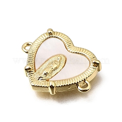 Virgin Mary Theme Brass & Natural Shell Connector Charms&nbsp;SH-CBA7C77-03A-G01