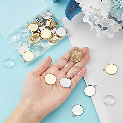 DIY Flat Round Blank Pendant Making Kit&nbsp;DIY-UN0004-82