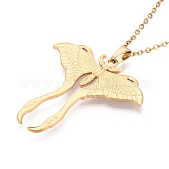 304 Stainless Steel Pendant Necklaces&nbsp;NJEW-T018-18G