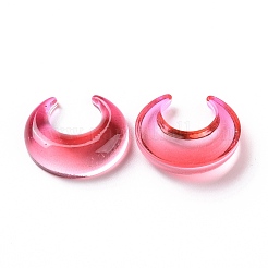 不透明アクリルカボホン  ツートン  ムーン  レッド  23x19x7mm&nbsp;OACR-C010-02B