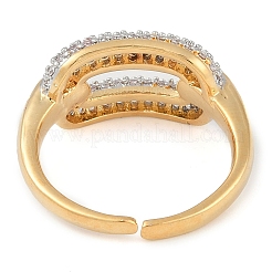 Oval Brass Micro Pave Clear Cubic Zirconia Finger Ring&nbsp;RJEW-Q819-28G
