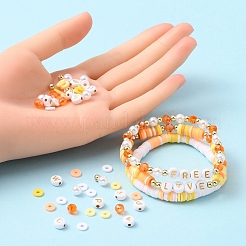 DIY Letter & Imitation Pearl & Heishi Beads Bracelet Making Kit&nbsp;DIY-YW0005-23B