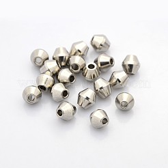 変色しにくいバイコーン201ステンレススチールビーズ  ステンレス鋼色  8x8mm  穴：3mm&nbsp;STAS-N044-15