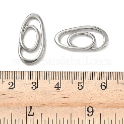 304ステンレススチールリンクリング  二重不規則楕円リンク  変色しない  ステンレス鋼色  24.5x12x2.5mm  内径：19.5x8mm＆10x6mm&nbsp;X-STAS-K267-20B-P