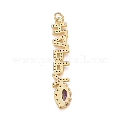 Rack Plating Brass Colorful Cubic Zirconia Pendants&nbsp;KK-M229-25G