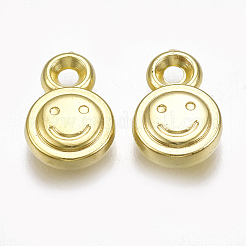 CCBプラスチックチャーム  笑顔とフラットラウンド  ゴールドカラー  13x8.5x3.5mm  穴：1.8mm  約2000個/500g&nbsp;CCB-S160-273