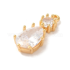 Brass Micro Pave Clear Cubic Zirconia Pendants&nbsp;KK-M294-19G