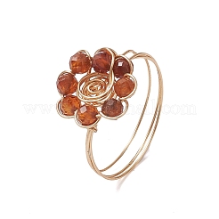 Flower Natural Gemstone Rings&nbsp;RJEW-JR00730