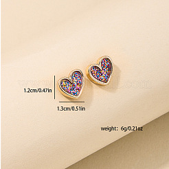 Valentine's Day Alloy & Acrylic Stud Earrings&nbsp;FS-WGF8EF2-02
