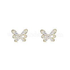 Brass Clear Cubic Zirconia Stud Earrings&nbsp;FS-WG5DAEB-01