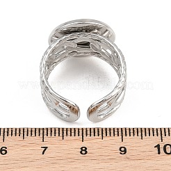 304ステンレススチールカフリング部品  ラウンドパッドリングセッティング  ステンレス鋼色  11mm  usサイズ9 3/4(19.5mm)  トレイのサイズ：16mm&nbsp;SA-CBA82C8-01E-P