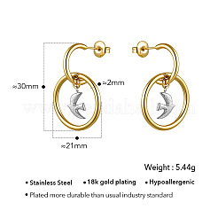 316 Surgical Stainless Steel Stud Dangle Earrings for Women&nbsp;WGF7699-01