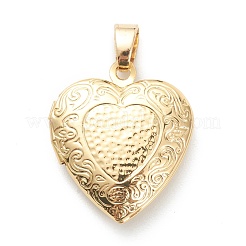 Brass Locket Pendants&nbsp;KK-P199-17G