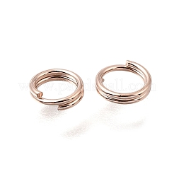 304ステンレススプリットリング  ダブルループ丸カン  ローズゴールド  5x1mm  内径：3.7mm  単線：0.5mm&nbsp;STAS-P223-22RG-12