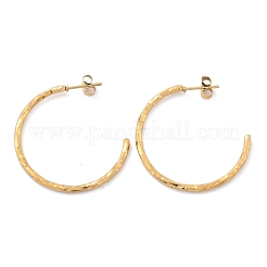 304ステンレススチールC字型スタッドピアス  イオンプレーティング（ip）  18KGP本金メッキ  35x2mm&nbsp;EJEW-R017-04G-04
