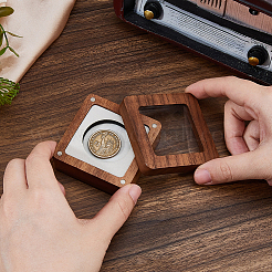 Square Black Walnut Wooden Coin Storage Boxes&nbsp;CON-WH0099-62B