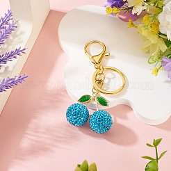 Handmade Polymer Clay Rhinestone Cherry Keychains&nbsp;KEYC-TAC00070