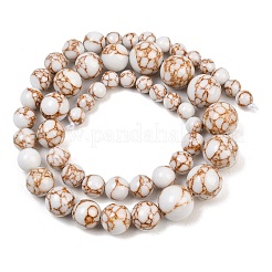 Synthetic Gold Line Turquoise Graduated Beads Strands&nbsp;GG-CBA2AE1-A03-A