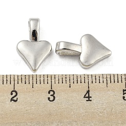 CCBプラスチックペンダント  プラチナ  ハート  15.5x10x5mm  穴：5x3mm&nbsp;CCB-P013-17A-P