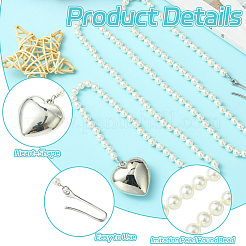 Imitation Pearl Round Beaded Metal Heart-Shaped Waist Chains&nbsp;ST-CJ0027-05
