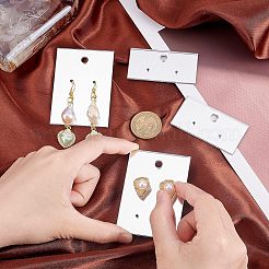 4種類のスタイルのアクリル製イヤリングディスプレイ吊り下げカード2枚  2つの穴のある長方形  ジュエリーディスプレイ用品用  グレー  30~70x50~60x2.5~3mm  穴：2mm  2個/スタイル&nbsp;EDIS-FG0001-42