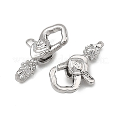 シェグレース 真鍮製ロブスタークラスプ  鉛フリー＆カドミウムフリー＆ニッケルフリー  プラチナ  13x7x4mm  穴：1mm&nbsp;XGRQ58067-766P