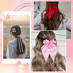 6 Styles Bowknot Polyester Hair Barrettes&nbsp;PHAR-SP0001-22B
